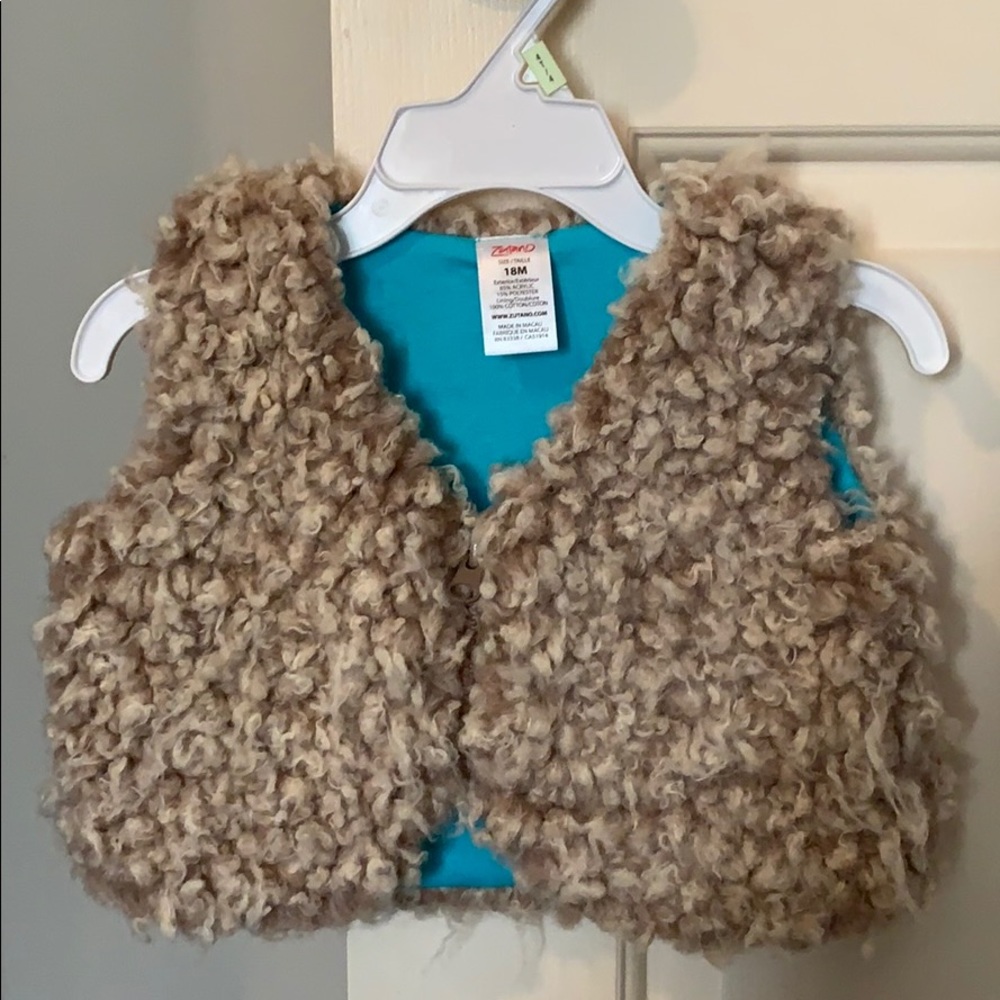 Zutano Sherpa zip-up vest.